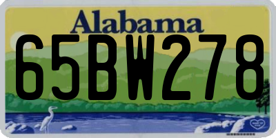AL license plate 65BW278
