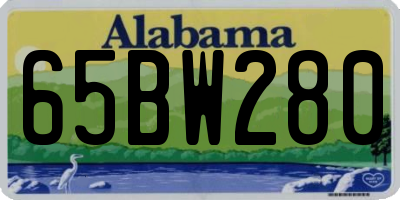 AL license plate 65BW280