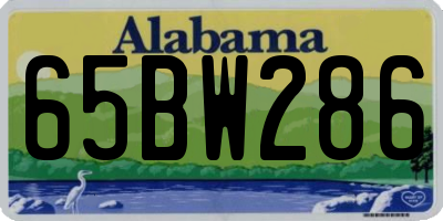 AL license plate 65BW286