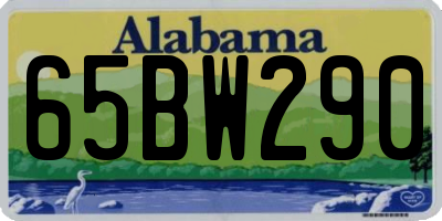 AL license plate 65BW290