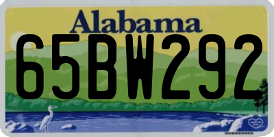 AL license plate 65BW292