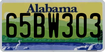 AL license plate 65BW303