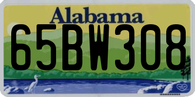 AL license plate 65BW308