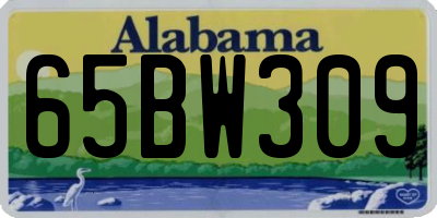 AL license plate 65BW309