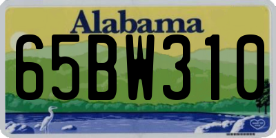 AL license plate 65BW310