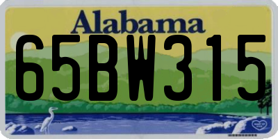 AL license plate 65BW315