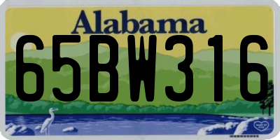 AL license plate 65BW316