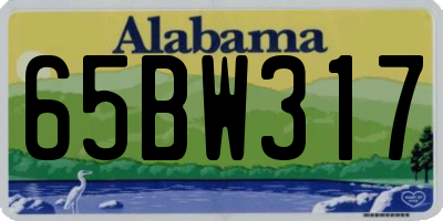 AL license plate 65BW317