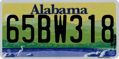 AL license plate 65BW318