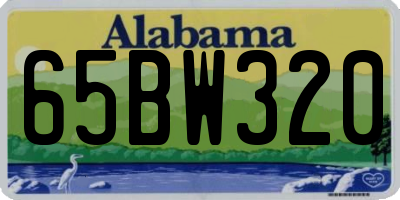 AL license plate 65BW320
