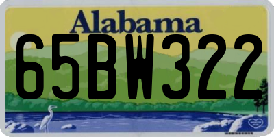AL license plate 65BW322