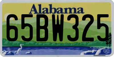AL license plate 65BW325