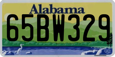 AL license plate 65BW329