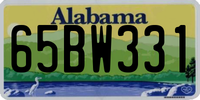 AL license plate 65BW331