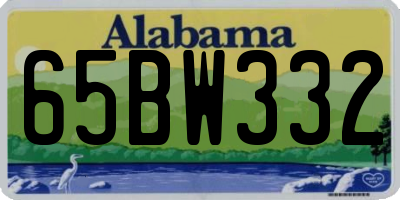 AL license plate 65BW332