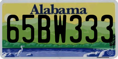 AL license plate 65BW333