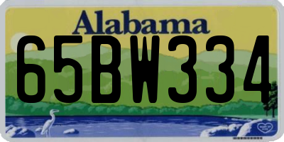 AL license plate 65BW334