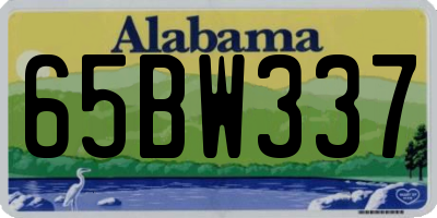 AL license plate 65BW337