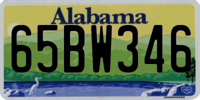 AL license plate 65BW346