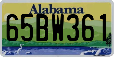 AL license plate 65BW361