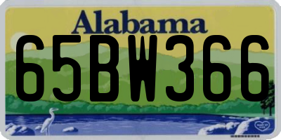 AL license plate 65BW366