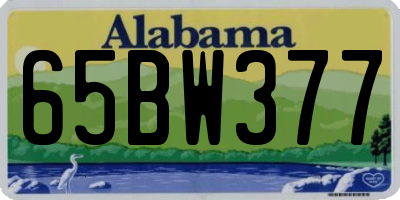 AL license plate 65BW377