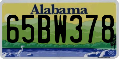 AL license plate 65BW378