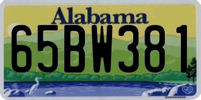 AL license plate 65BW381
