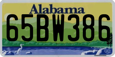 AL license plate 65BW386
