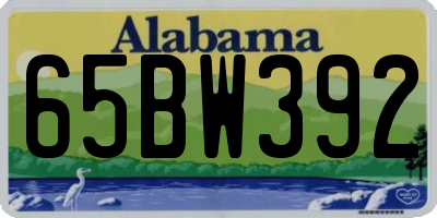 AL license plate 65BW392