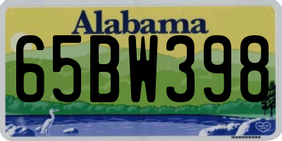 AL license plate 65BW398