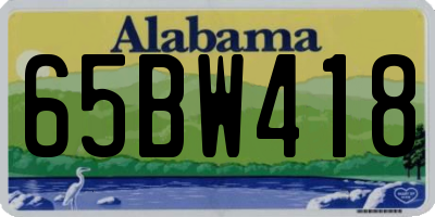AL license plate 65BW418