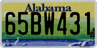 AL license plate 65BW431