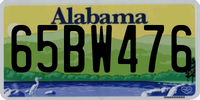 AL license plate 65BW476