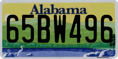 AL license plate 65BW496