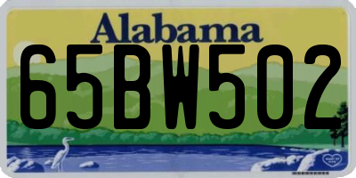 AL license plate 65BW502