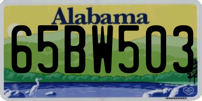 AL license plate 65BW503