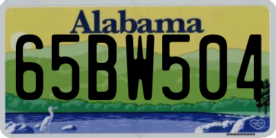 AL license plate 65BW504