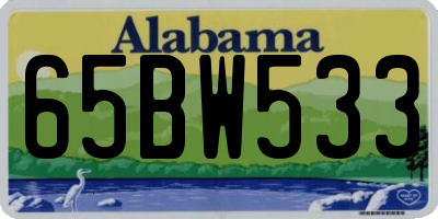 AL license plate 65BW533