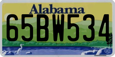 AL license plate 65BW534