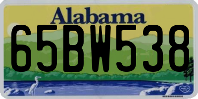 AL license plate 65BW538