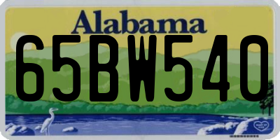 AL license plate 65BW540