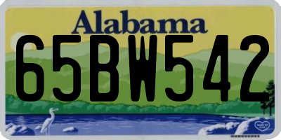 AL license plate 65BW542