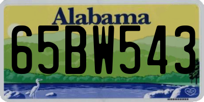AL license plate 65BW543