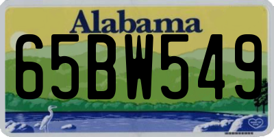 AL license plate 65BW549
