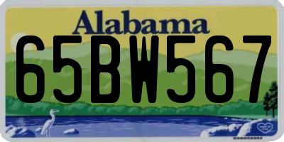 AL license plate 65BW567