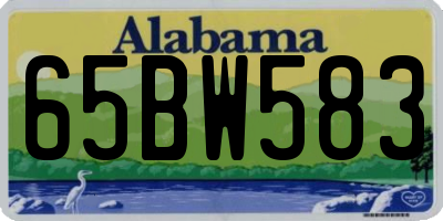 AL license plate 65BW583