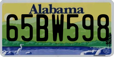 AL license plate 65BW598