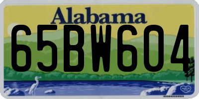 AL license plate 65BW604