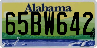 AL license plate 65BW642